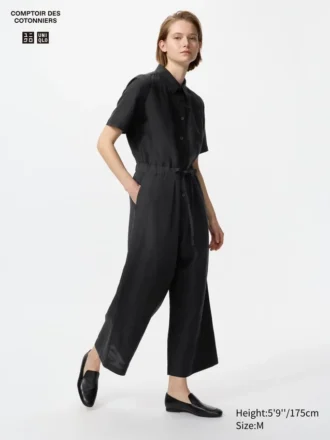 Jumpsuit i linneblandning för dam