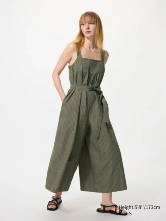 Jumpsuit i linneblandning för dam | Randig
