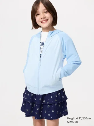 Kids AIRism UV-skyddande hoodie med hel dragkedja