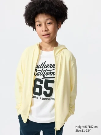 Kids AIRism UV-skyddande hoodie med hel dragkedja