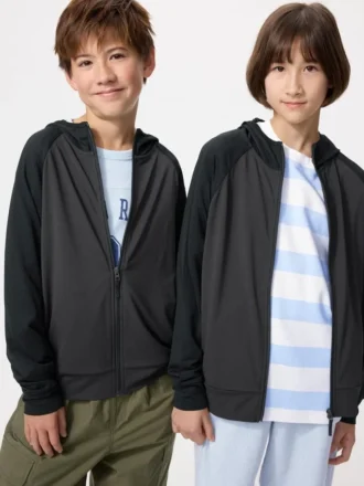 Kids AIRism UV-skyddande hoodie med hel dragkedja