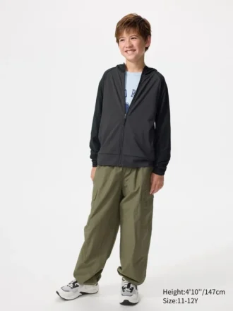 Kids AIRism UV-skyddande hoodie med hel dragkedja