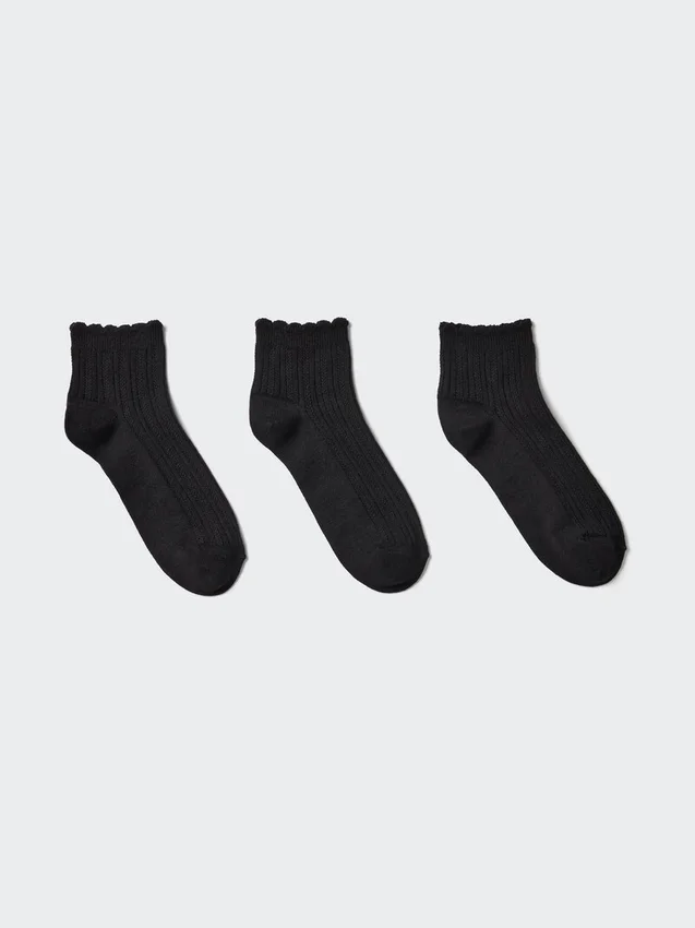Korta shorts-strumpor med volanger för dam | 3 par Korta shorts-strumpor med volanger för dam | 3 par
