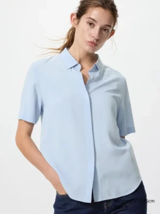 Kortärmad blusar i rayon för dam