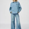 Lågmidjade vita jeans med låg midjehöjd för dam Lågmidjade vita jeans med låg midjehöjd för dam