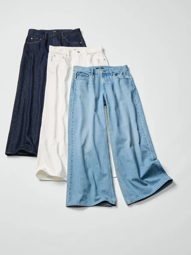 Lågmidjade vita jeans med låg midjehöjd för dam Lågmidjade vita jeans med låg midjehöjd för dam