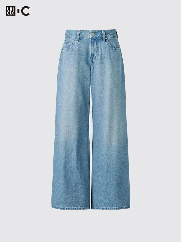 Lågmidjade vita jeans med låg midjehöjd för dam Lågmidjade vita jeans med låg midjehöjd för dam
