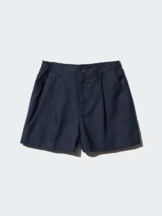Linneshorts i bomull för barn