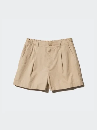 Linneshorts i bomull för barn