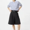 Långa plisserade shorts i jersey för dam