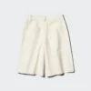 Långa plisserade shorts i jersey för dam