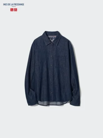 Långärmad denimskjorta för dam