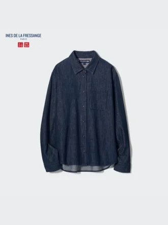 Långärmad denimskjorta för dam