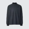 Långärmad T-shirt med hög hals i borstad jersey för herr