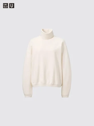 Långärmad T-shirt med polotröja i borstad jersey för dam