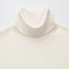Långärmad T-shirt med polotröja i borstad jersey för dam Långärmad T-shirt med polotröja i borstad jersey för dam