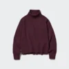 Långärmad tröja i 3D Knit-mönster och Souffle Yarn för dam Långärmad tröja i 3D Knit-mönster och Souffle Yarn för dam