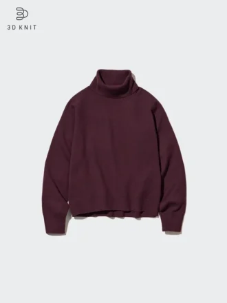 Långärmad tröja i 3D Knit-mönster och Souffle Yarn för dam