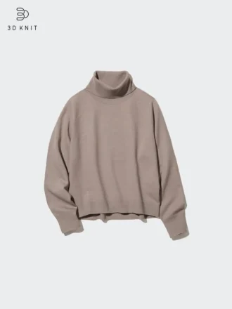 Långärmad tröja i 3D Knit-mönster och Souffle Yarn för dam