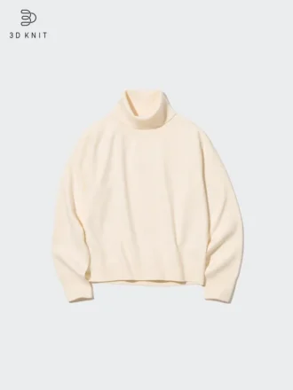 Långärmad tröja i 3D Knit-mönster och Souffle Yarn för dam