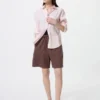 Lätta shorts i linneblandning för dam Lätta shorts i linneblandning för dam