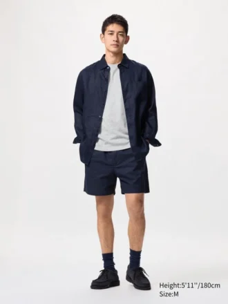 Lätta shorts i linneblandning för herr | 5″
