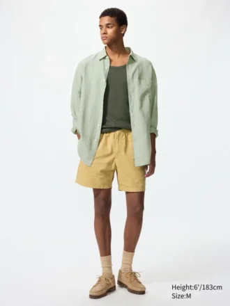 Lätta shorts i linneblandning för herr | 5″