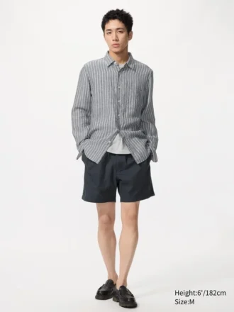 Lätta shorts i linneblandning för herr | 5″