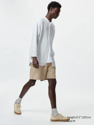 Lätta shorts i linneblandning för herr | 5″