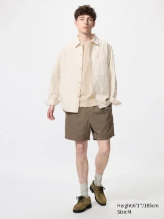 Lätta shorts i linneblandning för herr | 5″