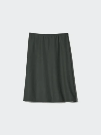 Midi-kjol i linneblandning för dam | Shorts