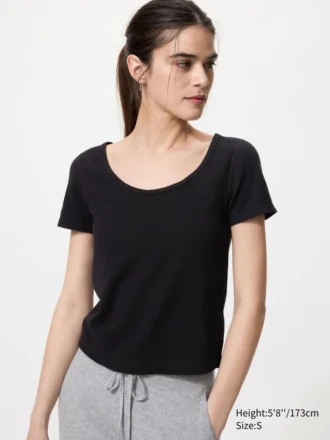 Mini-T-shirtar med rund halsringning för damer