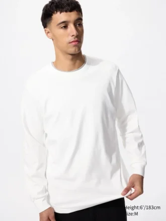 Mjuk borstad T-shirt för herr | Långärmat