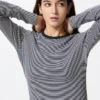 Mjuk ribbad T-shirt för dam | Randig
