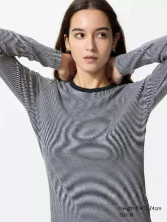 Mjuk ribbad T-shirt för dam | Randig