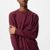Mjuk stickad fleece-T-shirt för herr
