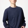 Mjuk stickad fleece-T-shirt för herr