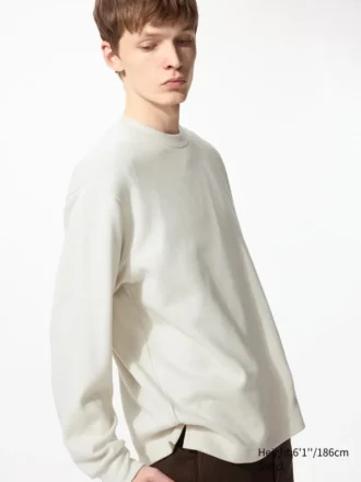 Mjuk stickad fleece-T-shirt för herr