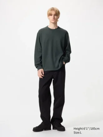 Mjuk stickad fleece-T-shirt för herr
