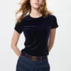 Mjuk velour-minit-t-shirt för dam