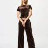 Mjuk velour-minit-t-shirt för dam