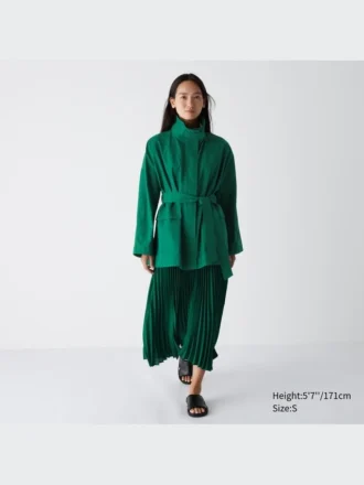 Oversized-kappa med ståkrage för dam