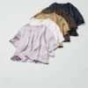 Oversized kort blusar i satin för dam | Halvärmade ärmar Oversized kort blusar i satin för dam | Halvärmade ärmar