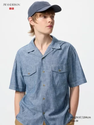 Oversized skjorta i chambray för herr
