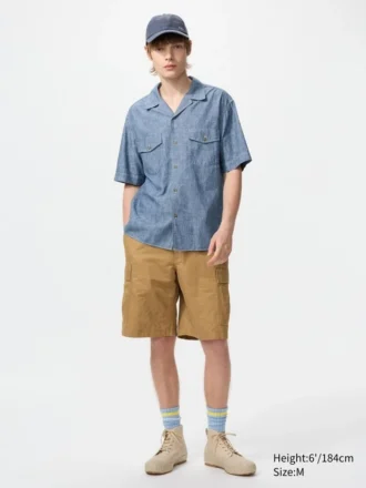 Oversized skjorta i chambray för herr