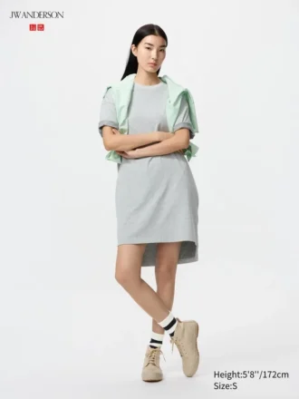 Oversized tvåfärgad T-shirtklänning för dam
