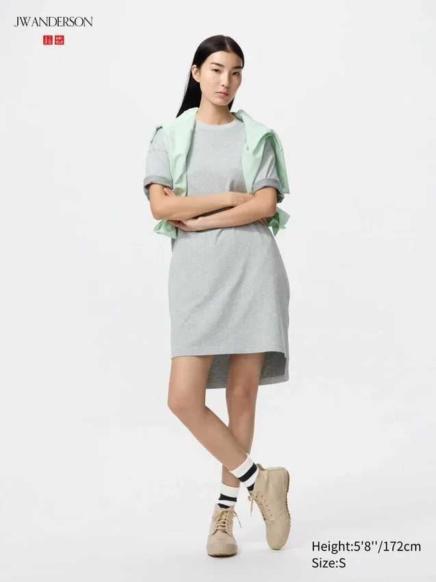 Oversized tvåfärgad T-shirtklänning för dam Oversized tvåfärgad T-shirtklänning för dam