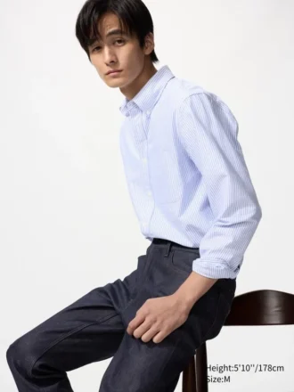 Oxford-skjorta för herr, slim fit | Randig