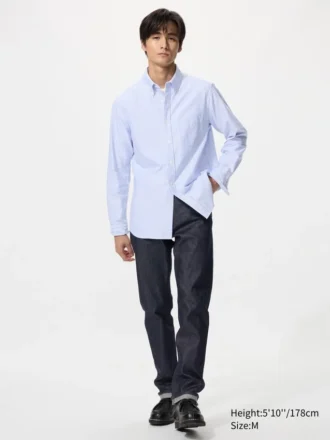 Oxford-skjorta för herr, slim fit | Randig