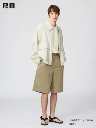 Pleated Wide Shorts för herr | 12,5″